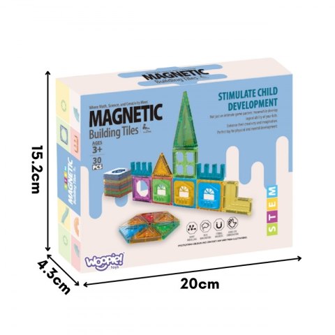 WOOPIE Klocki Magnetyczne Konstrukcyjne 3D Zestaw Edukacyjny Zamek 30el. WOOPIE Klocki Magnetyczne Konstrukcyjne 3D Zestaw Edukacyjny Zamek 30el.
