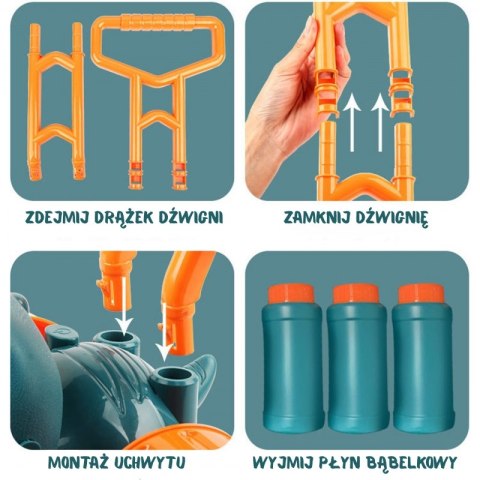 WOOPIE Kosiarka Ogrodowa Dino na Bańki Mydlane Dinozaur + Płyn WOOPIE Kosiarka Ogrodowa Dino na Bańki Mydlane Dinozaur + Płyn