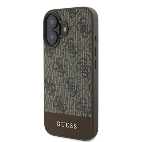 Guess 4G Bottom Stripe - Etui iPhone 16 Plus (brązowy) Guess 4G Bottom Stripe - Etui iPhone 16 Plus (brązowy)