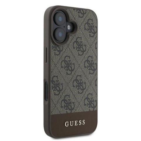 Guess 4G Bottom Stripe - Etui iPhone 16 Plus (brązowy) Guess 4G Bottom Stripe - Etui iPhone 16 Plus (brązowy)