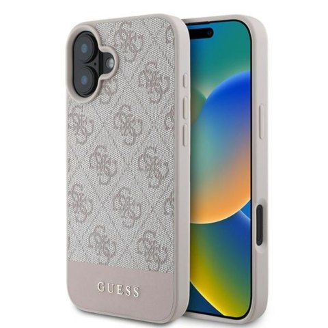 Guess 4G Bottom Stripe - Etui iPhone 16 Plus (różowy) Guess 4G Bottom Stripe - Etui iPhone 16 Plus (różowy)