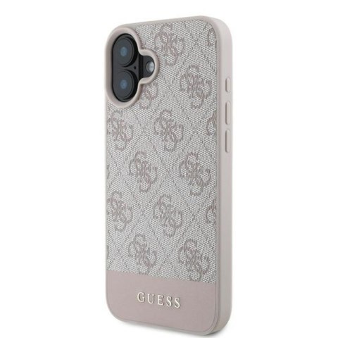 Guess 4G Bottom Stripe - Etui iPhone 16 Plus (różowy) Guess 4G Bottom Stripe - Etui iPhone 16 Plus (różowy)