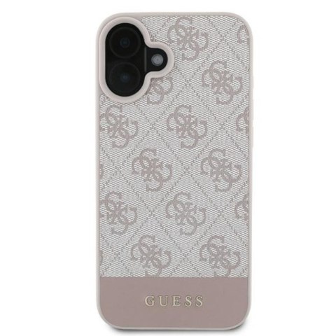 Guess 4G Bottom Stripe - Etui iPhone 16 Plus (różowy) Guess 4G Bottom Stripe - Etui iPhone 16 Plus (różowy)