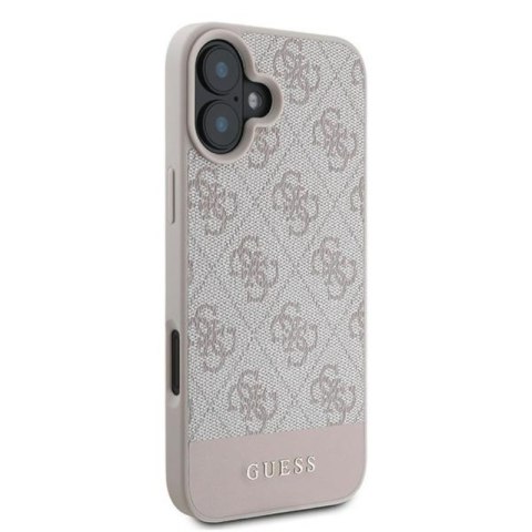 Guess 4G Bottom Stripe - Etui iPhone 16 Plus (różowy) Guess 4G Bottom Stripe - Etui iPhone 16 Plus (różowy)