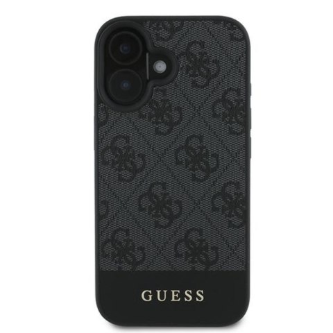 Guess 4G Bottom Stripe - Etui iPhone 16 Plus (szary) Guess 4G Bottom Stripe - Etui iPhone 16 Plus (szary)