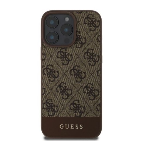 Guess 4G Bottom Stripe - Etui iPhone 16 Pro Max (brązowy) Guess 4G Bottom Stripe - Etui iPhone 16 Pro Max (brązowy)