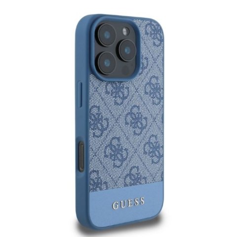 Guess 4G Bottom Stripe - Etui iPhone 16 Pro Max (niebieski) Guess 4G Bottom Stripe - Etui iPhone 16 Pro Max (niebieski)