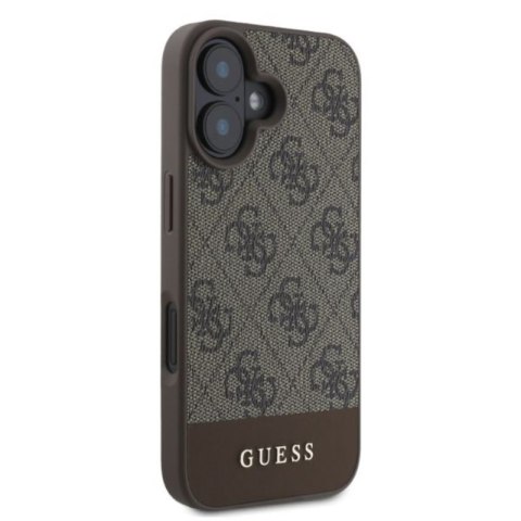Guess 4G Bottom Stripe - Etui iPhone 16 (brązowy) Guess 4G Bottom Stripe - Etui iPhone 16 (brązowy)