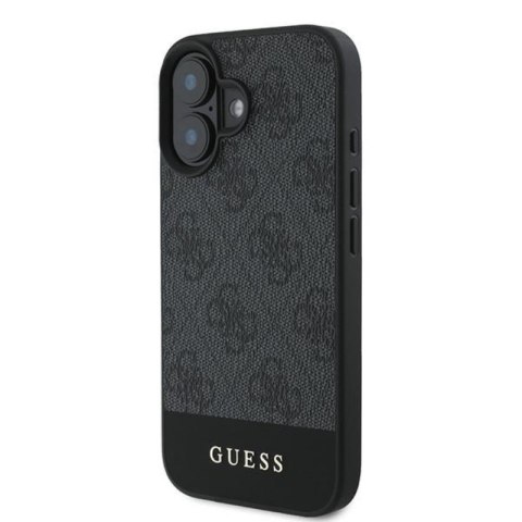 Guess 4G Bottom Stripe - Etui iPhone 16 (szary) Guess 4G Bottom Stripe - Etui iPhone 16 (szary)