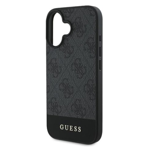 Guess 4G Bottom Stripe - Etui iPhone 16 (szary) Guess 4G Bottom Stripe - Etui iPhone 16 (szary)