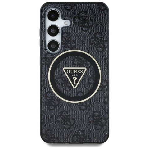 Guess 4G Glitter Triangle Buttons MagSafe - Etui do Samsung Galaxy S25+ (czarny) Guess 4G Glitter Triangle Buttons MagSafe - Etui do Samsung Galaxy S25+ (czarny)