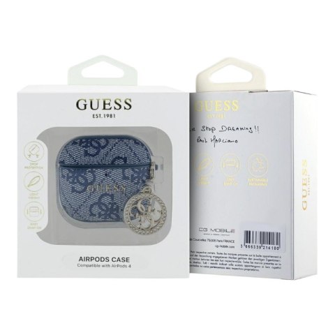 Guess 4G Strass Charm - Etui AirPods 4 (niebieski) Guess 4G Strass Charm - Etui AirPods 4 (niebieski)