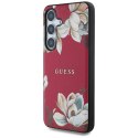 Guess Grained Printed Flower Pattern MagSafe - Etui do Samsung Galaxy S25 (fuksja)