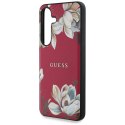 Guess Grained Printed Flower Pattern MagSafe - Etui do Samsung Galaxy S25 (fuksja)