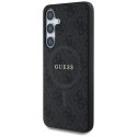 Guess Leather 4G Colored Ring Classic Logo MagSafe - Etui do Samsung Galaxy S25 (czarny)