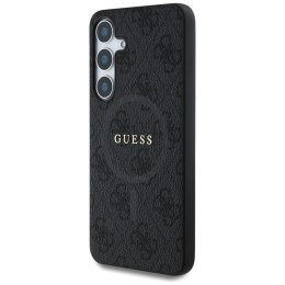 Guess Leather 4G Colored Ring Classic Logo MagSafe - Etui do Samsung Galaxy S25 (czarny)