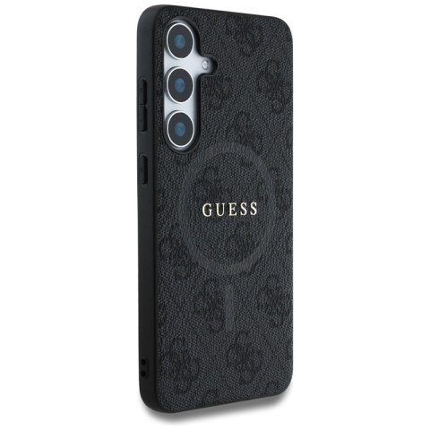 Guess Leather 4G Colored Ring Classic Logo MagSafe - Etui do Samsung Galaxy S25 (czarny) Guess Leather 4G Colored Ring Classic Logo MagSafe - Etui do Samsung Galaxy S25 (czarny)
