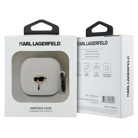 Karl Lagerfeld 3D Silicone NFT - Etui AirPods 4 (biały) Karl Lagerfeld 3D Silicone NFT - Etui AirPods 4 (biały)