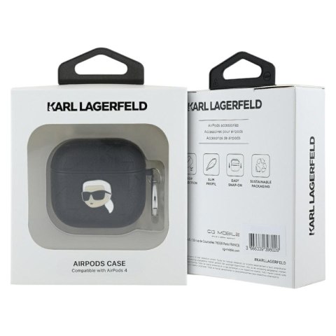 Karl Lagerfeld Monogram Karl Head - Etui AirPods 4 (czarny) Karl Lagerfeld Monogram Karl Head - Etui AirPods 4 (czarny)