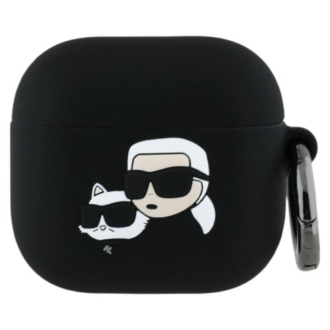 Karl Lagerfeld Silicone Karl & Choupette Head 3D - Etui AirPods 4 (czarny) Karl Lagerfeld Silicone Karl & Choupette Head 3D - Etui AirPods 4 (czarny)