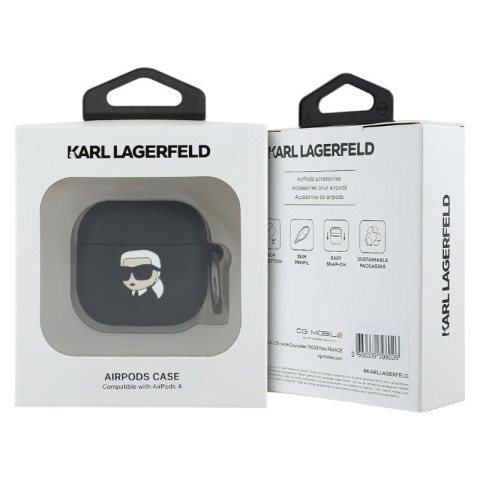 Karl Lagerfeld Silicone Karl Head 3D - Etui AirPods 4 (czarny) Karl Lagerfeld Silicone Karl Head 3D - Etui AirPods 4 (czarny)