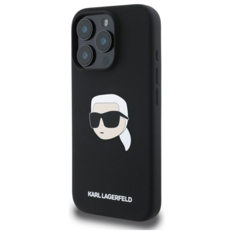 Karl Lagerfeld Silicone Karl Head Print MagSafe - Etui iPhone 16 Pro (czarny)