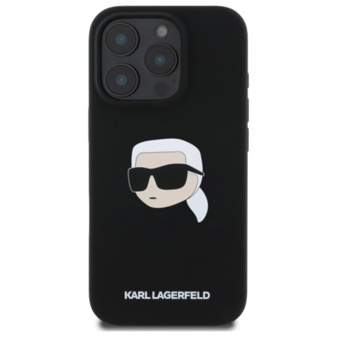 Karl Lagerfeld Silicone Karl Head Print MagSafe - Etui iPhone 16 Pro (czarny)