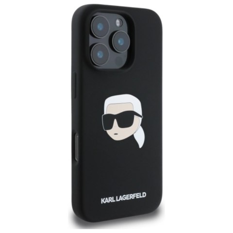 Karl Lagerfeld Silicone Karl Head Print MagSafe - Etui iPhone 16 Pro (czarny)