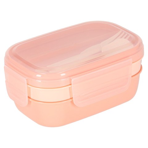 Lunch box śniadaniówka pudełko śniadaniowe z przegródkami dzielone 1900ml morelowe Lunch box śniadaniówka pudełko śniadaniowe z przegródkami dzielone 1900ml morelowe