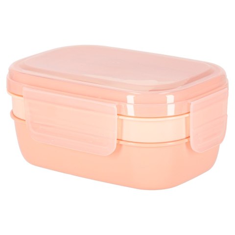Lunch box śniadaniówka pudełko śniadaniowe z przegródkami dzielone 1900ml morelowe Lunch box śniadaniówka pudełko śniadaniowe z przegródkami dzielone 1900ml morelowe