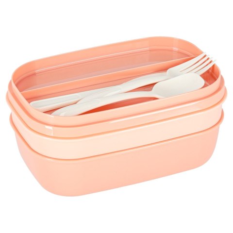 Lunch box śniadaniówka pudełko śniadaniowe z przegródkami dzielone 1900ml morelowe Lunch box śniadaniówka pudełko śniadaniowe z przegródkami dzielone 1900ml morelowe