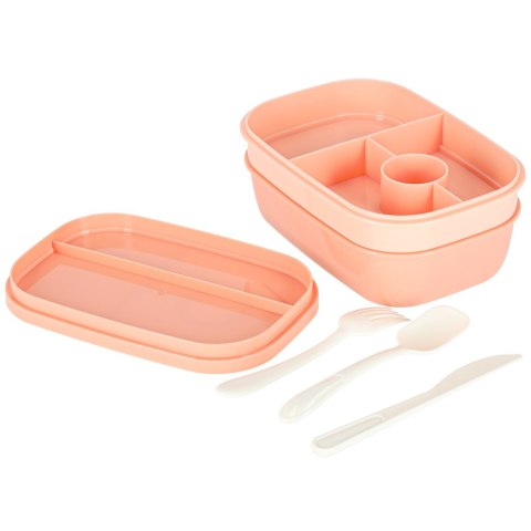 Lunch box śniadaniówka pudełko śniadaniowe z przegródkami dzielone 1900ml morelowe Lunch box śniadaniówka pudełko śniadaniowe z przegródkami dzielone 1900ml morelowe