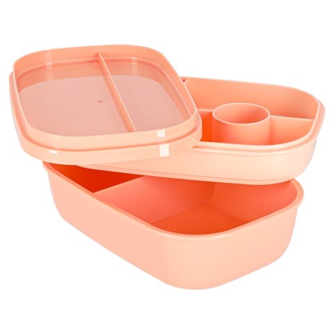 Lunch box śniadaniówka pudełko śniadaniowe z przegródkami dzielone 1900ml morelowe Lunch box śniadaniówka pudełko śniadaniowe z przegródkami dzielone 1900ml morelowe