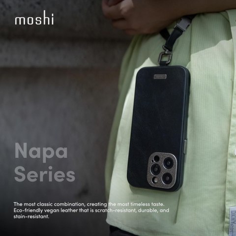 Moshi Napa MagSafe - Skórzane etui iPhone 15 Pro Max (Eggnog White)