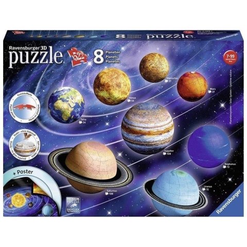 Puzzle 3D Układ Planet 522 elementy Puzzle 3D Układ Planet 522 elementy