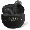 Guess Glossy Effect Egg Shape Printed Classic Logo - Słuchawki Bluetooth TWS + etui ładujące (czarny)