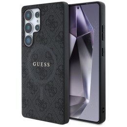 Guess Leather 4G Colored Ring Classic Logo MagSafe - Etui do Samsung Galaxy S25 Ultra (czarny)