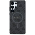 Guess Leather 4G Colored Ring Classic Logo MagSafe - Etui do Samsung Galaxy S25 Ultra (czarny)