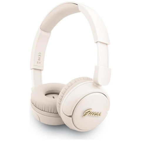 Guess Metal Logo Script - Bezprzewodowe słuchawki nauszne Bluetooth V5.3 (beżowy) Guess Metal Logo Script - Bezprzewodowe słuchawki nauszne Bluetooth V5.3 (beżowy)