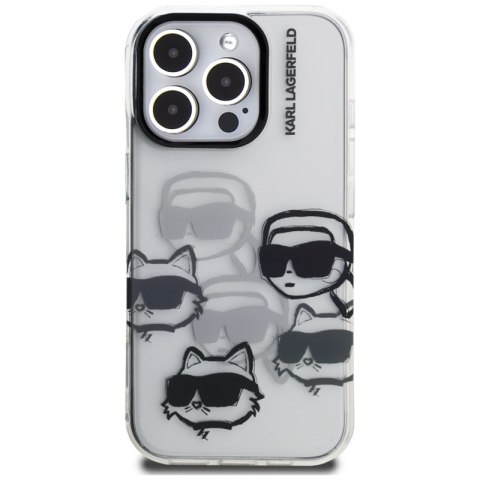 Karl Lagerfeld IML Multi K&C Head Pattern - Etui iPhone 16 Pro (przezroczysty)