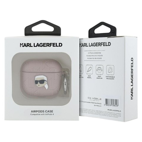 Karl Lagerfeld Monogram Karl Head - Etui AirPods 4 (różowy) Karl Lagerfeld Monogram Karl Head - Etui AirPods 4 (różowy)