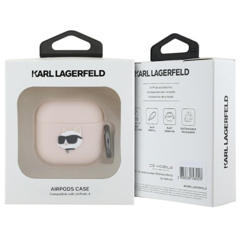 Karl Lagerfeld Silicone Choupette Head 3D - Etui AirPods 4 (różowy) Karl Lagerfeld Silicone Choupette Head 3D - Etui AirPods 4 (różowy)