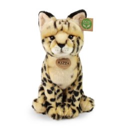 Rappa - Pluszowa realistyczna maskotka Kot Serwal siedzący 30 cm Eco-Friendly