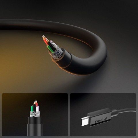Spigen EB6020CC Essential - Kabel USB-C do USB-C PD 60W 2m (Czarny) Spigen EB6020CC Essential - Kabel USB-C do USB-C PD 60W 2m (Czarny)