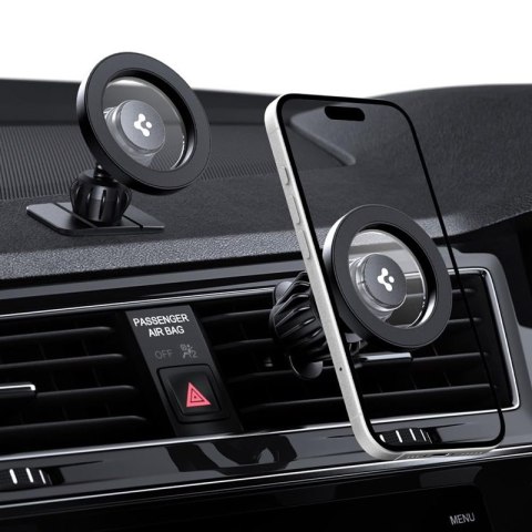 Spigen MFT13 Magnetic Dashboard & Vent Car Mount - Magnetyczny uchwyt samochodowy MagSafe (Czarny) Spigen MFT13 Magnetic Dashboard & Vent Car Mount - Magnetyczny uchwyt samochodowy MagSafe (Czarny)