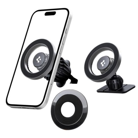 Spigen MFT13 Magnetic Dashboard & Vent Car Mount - Magnetyczny uchwyt samochodowy MagSafe (Srebrny) Spigen MFT13 Magnetic Dashboard & Vent Car Mount - Magnetyczny uchwyt samochodowy MagSafe (Srebrny)