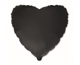 Balon foliowy Serce Satynowy Czarny 46cm Flexmetal