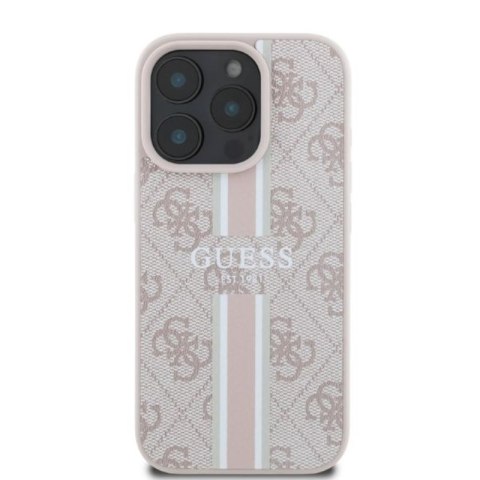 Guess 4G Printed Stripes MagSafe - Etui iPhone 16 Pro (różowy) Guess 4G Printed Stripes MagSafe - Etui iPhone 16 Pro (różowy)