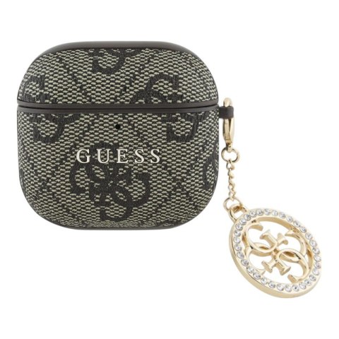 Guess 4G Strass Charm - Etui AirPods 4 (brązowy) Guess 4G Strass Charm - Etui AirPods 4 (brązowy)