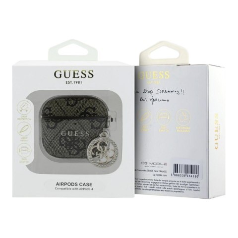 Guess 4G Strass Charm - Etui AirPods 4 (brązowy) Guess 4G Strass Charm - Etui AirPods 4 (brązowy)